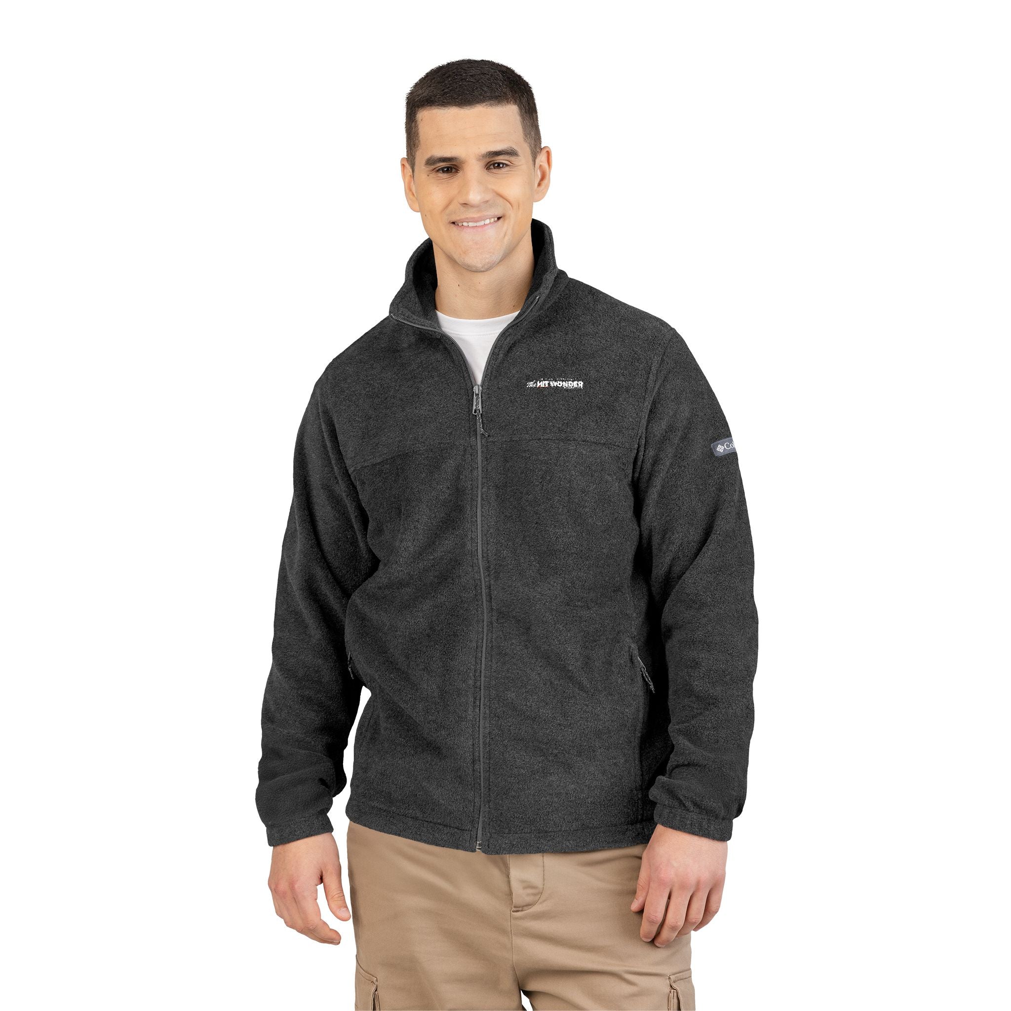 Embroidered Columbia Fleece Jacket —  The Hit Wonder globe logo Tee