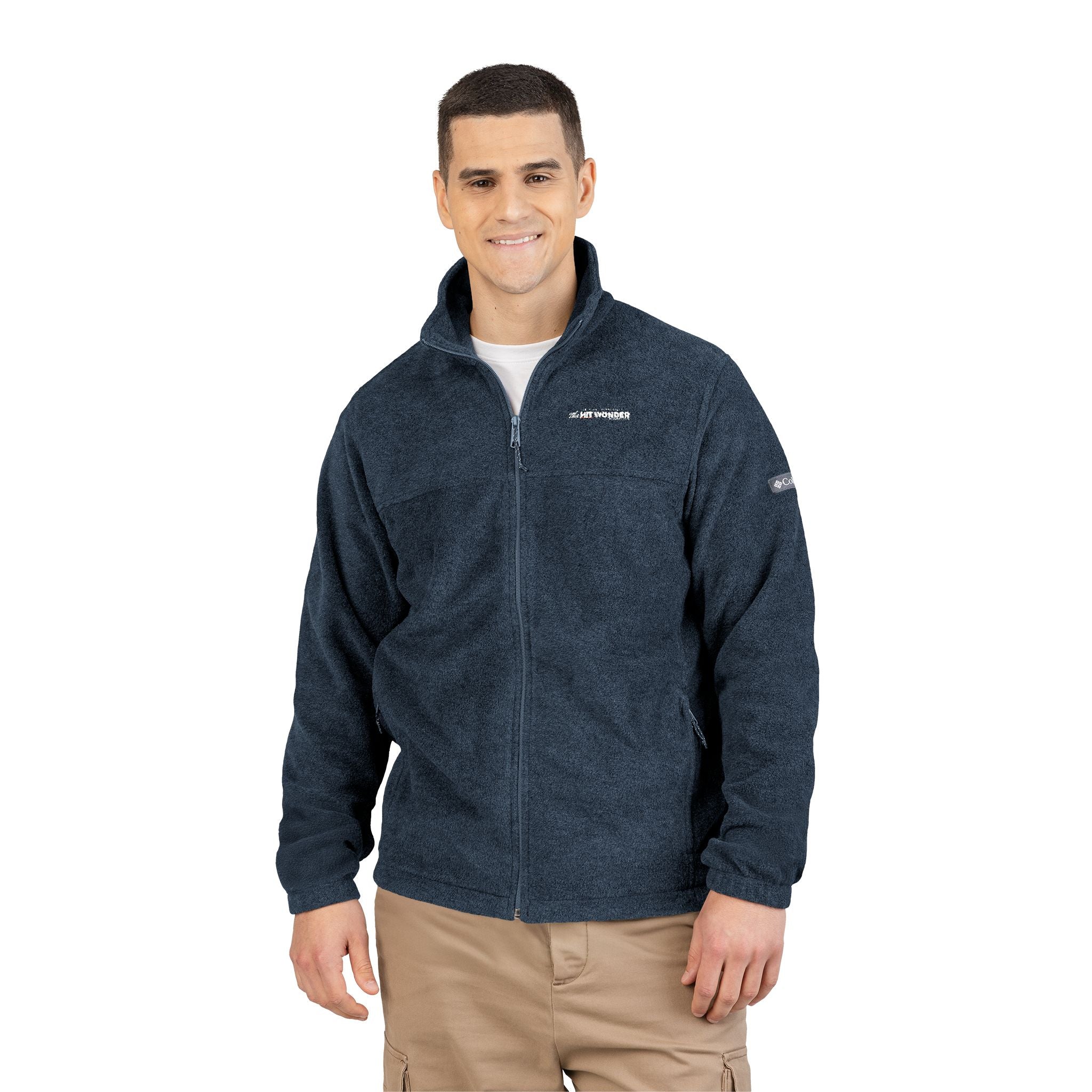 Embroidered Columbia Fleece Jacket —  The Hit Wonder globe logo Tee