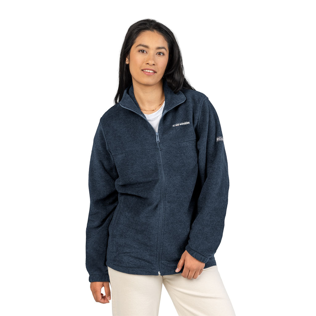 Embroidered Columbia Fleece Jacket —  The Hit Wonder globe logo Tee