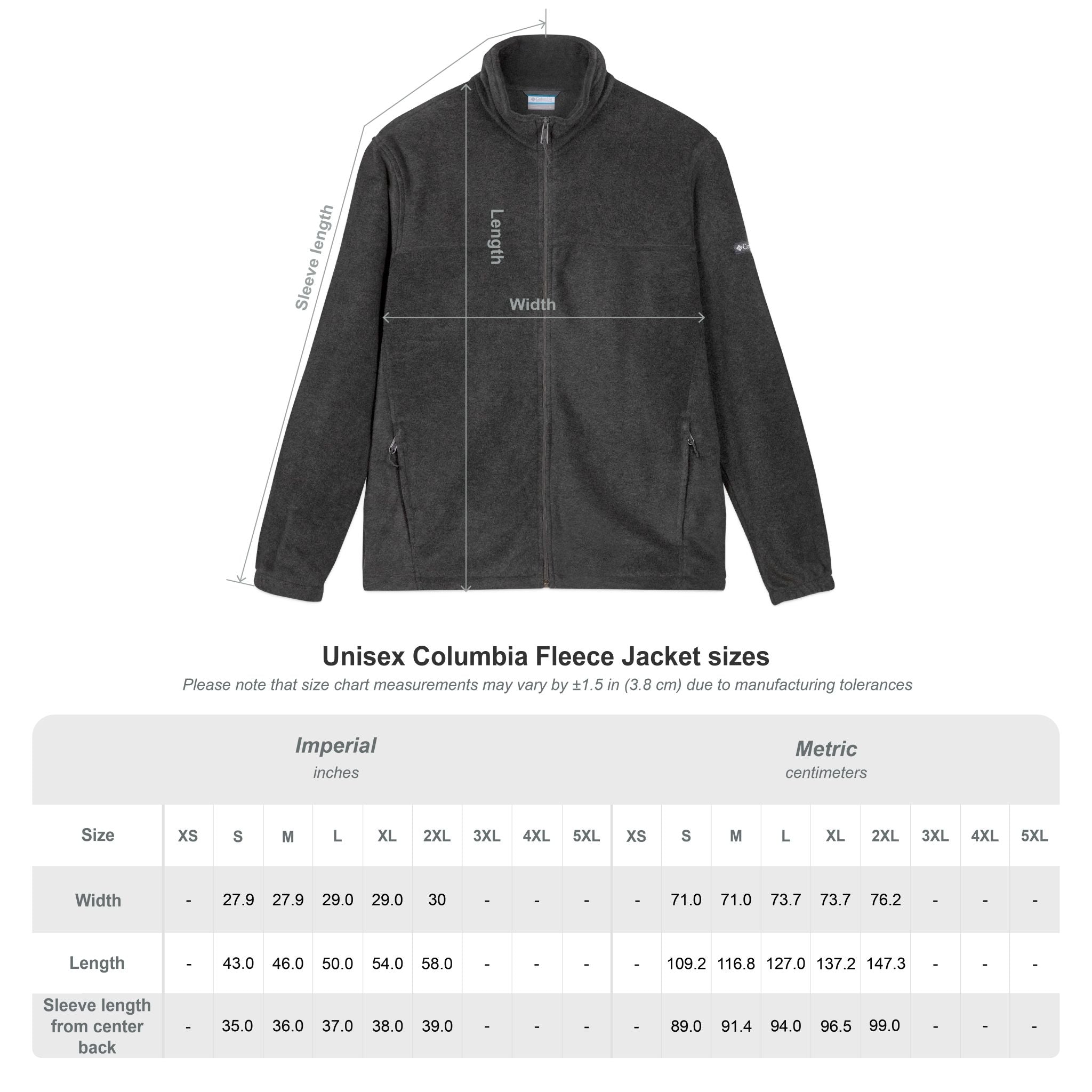 Embroidered Columbia Fleece Jacket —  The Hit Wonder globe logo Tee
